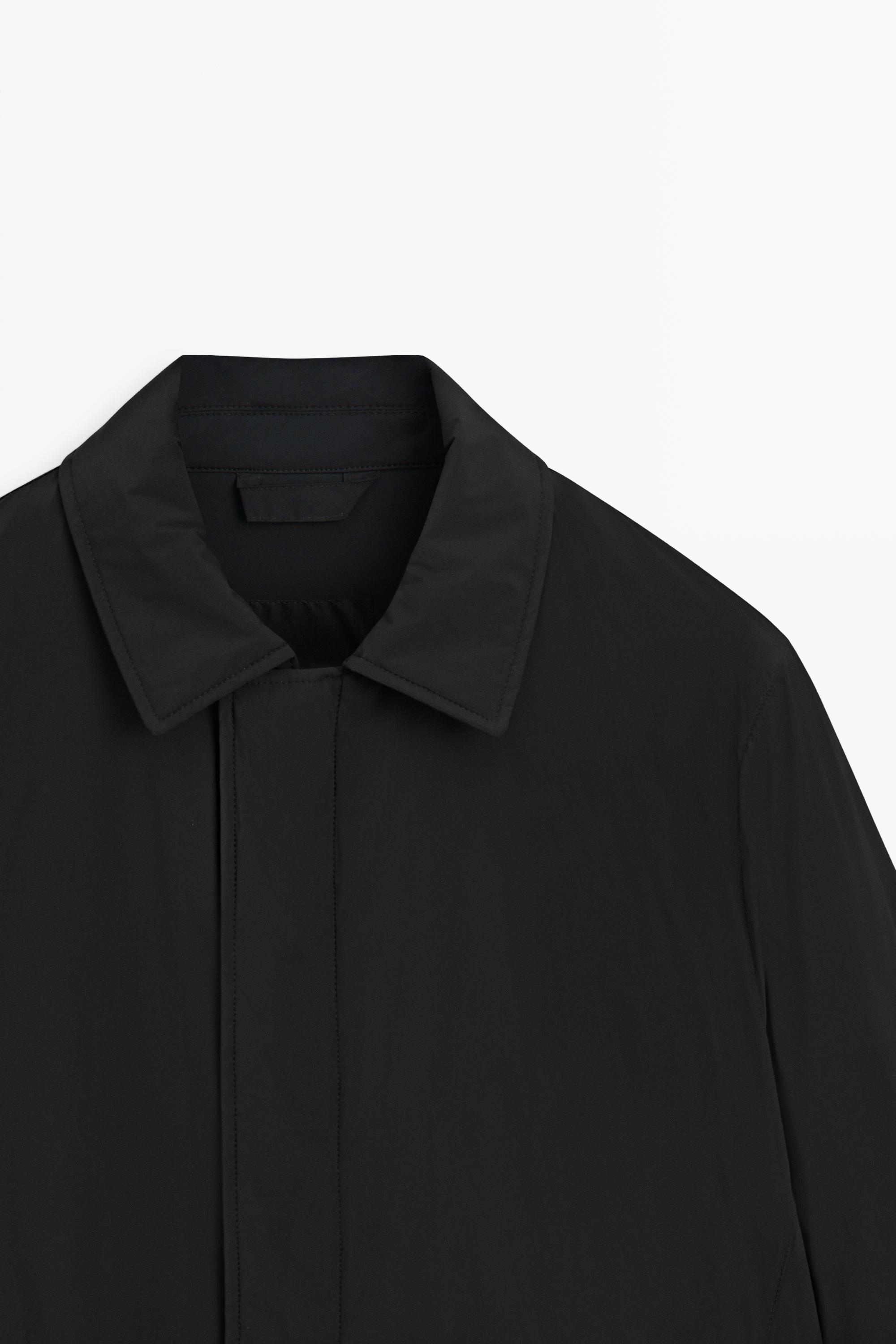 Technical fabric trench coat